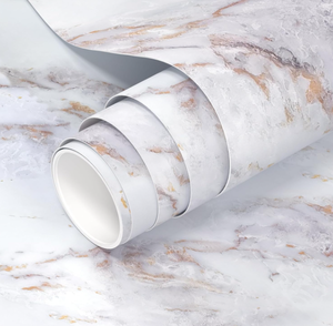 lot 561 image: VOLEAAR Matte White Contact Paper Marble Wallpaper