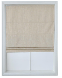 lot 573 image: 100% Blackout Cordless Roman Shades for Windows, Vanilla 27 Wx64 H