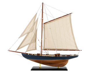 lot 577 image: SAILINGSTORY Wooden Sailboat Model Yacht Navy