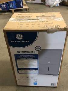 GE 50-Pint Dehumidifier with Built-in Pump for Basement, Garage or Wet Rooms up to 4500 sq. ft. in Grey  Customer Returns See Pictures