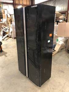 Husky Ready-to-Assemble 24-Gauge Steel Freestanding Garage Cabinet in Black (36.6 in. W x 72 in. H x 18.3 in. D)  Customer Returns See Pictures