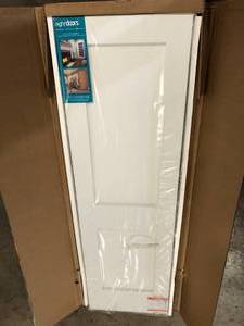 eightdoors 24 in. x 80 in. x 1-34 in. 2-Panel Shaker Solid Core White Primed Pine Wood Interior Door Slab  Customer Returns See Pictures
