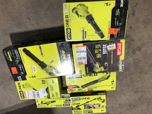Lot of Assorted Ryobi Lawn Care Items Various Models and Conditions  Customer Returns See Pictures
