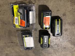 Lot of Assorted Ryobi  Batteries Various Sizes and Conditions Customer Returns See Pictures
