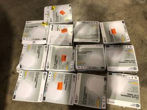 Lot of Commercial Electric 11 in. 12.5-Watt Dimmable White Integrated LED Edge-Lit Round Flat Panel Flush Mount Ceiling Light Color Changing  Customer Returns See Pictures