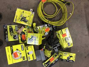 Pallet of Mixed Assorted Ryobi Tools and Hardware  Various Models and Conditions  Customer Returns See Pictures