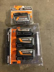 Lot of Assorted Ridgid Batteries Various Sizes and Conditions Customer Returns See Pictures
