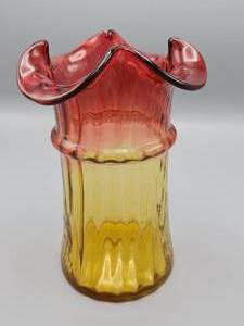 lot 69 image: American New England Amberina Vase