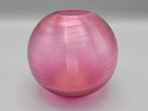 lot 72 image: Threaded Cranberry Rose Bowl