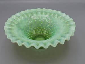 lot 73 image: Green Opalescent Hobnail Candy Dish
