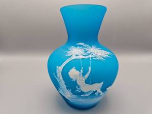 lot 47 image: Westmoreland Mary Gregory Blue Vase