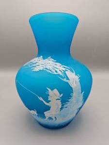 lot 48 image: Westmoreland Mary Gregory Blue Vase