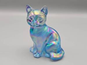 lot 52 image: Fenton Celeste Blue Cat Figurine