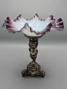 lot 19 image: Victorian Mappin Brothers Silver Plate Centerpiece  Brides Basket with Figural Cherub