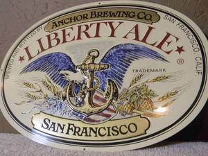 lot 21 image: VINTAGE ANCHOR BREWING CO. LIBERTY ALE Tin Bar Sign - COOL PIECE - APPROX 14 By 11 - SEE PICTURES