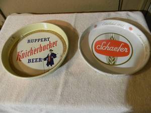 lot 40 image: VINTAGE RUPPERT Knickerbocker BEER & VINTAGE Schafer Beer, BEER TRAYS - COOL OLD SCHOOL PIECES - APPROX 13 - SEE PICTURES