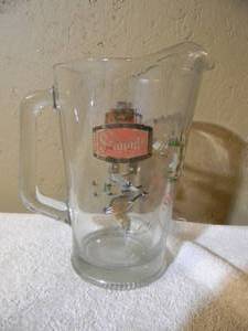 lot 45 image: Vintage SCHMIDT BEER Glass Beer Pitcher WILDLIFE - NICE - GREAT OLD SCHOOL PIECE - SEE PICTURES