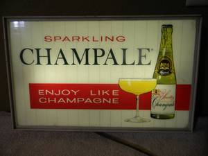 lot 46 image: Vintage SPARKLING CHAMPALE ENJOY LIKE CHAMPANGE LIGHTED BAR SIGN - WORKS - NICE - GREAT OLD SCHOOL PIECE - APPROX 12 By 19 - SEE PICTURES