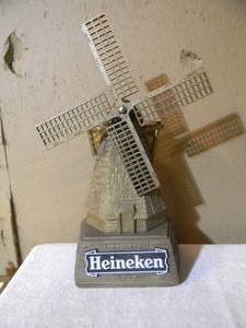 lot 53 image: Vintage Rare - Heineken IMPORTED BEER HANGING  STANDING WINDMILL ADVERTISING PROMO SIGN - NICE - GREAT SCHOOL PIECE - APPROX 15 By 21 - SEE PICTURES