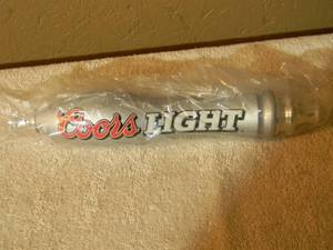 lot 55 image: NEW OLD STOCK - STILL IN BOX - COORS LIGHT BEER TAP HANDLE - GREAT PIECE - APPROX 12 - SEE PICTURES