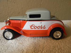 lot 67 image: LIBERTY CLASSICS COORS FORD MODEL A COUPE STREET ROD LIMITED EDITION #01837 - NEW IN BOX - VERY COOL PIECE - SEE PICTURES