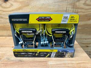 lot 23 image: SMARTSTRAPS Pack of 2- 20 ft Commercial Ratchet Tie Downs