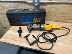 lot 31 image: DEWALT 12 DW124 Right Angle Drill with Case