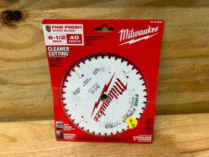 lot 56 image: MILWAUKEE 6-12 in. x 40-Tooth Carbide Fine Finish Circular Saw Blade (01222416)