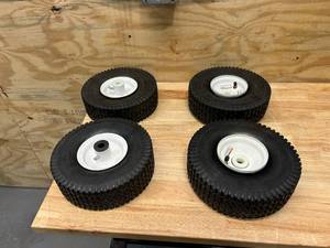 lot 108 image: Lot of 4 Tires- 4.103.50-4 Max Load 450 LBS at 30 PSI Cold