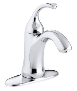 lot 119 image: KOHLER Forte Single Hole Single-Handle Low-Arc Water-Saving Bathroom Faucet in Polished Chrome