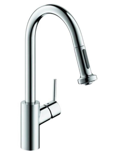 lot 120 image: HANSGROHE Talis S Single-Handle Pull Down Sprayer Kitchen Faucet with QuickClean in Chrome