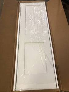 eightdoors 24 in. x 80 in. x 1-34 in. 2-Panel Shaker Solid Core White Primed Pine Wood Interior Door Slab  Customer Returns See Pictures