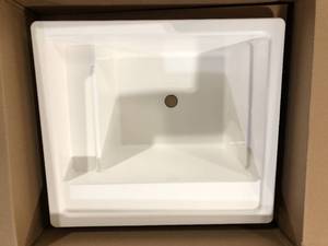 MUSTEE Vector 22 in. x 25 in. Fiberglass Self-Rimming MultiTask Sink in White  Customer Returns See Pictures