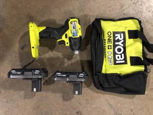 RYOBI ONE HP 18V Brushless Cordless Compact 14 in. Impact Driver Kit with (2) 1.5 Ah Batteries, Charger and Bag    Customer Returns See Pictures