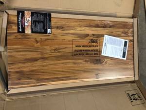 HARDWOOD REFLECTIONS Solid Wood Butcher Block Shelf 24 in. W X 12in. D X 1.5in. H in Unfinished Acacia  Customer Returns See Pictures