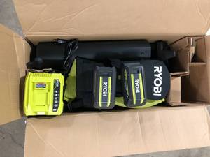 RYOBI 40V HP Brushless 100 MPH 600 CFM Cordless Leaf BlowerMulcherVacuum with (2) 4.0 Ah Batteries and Charger    Customer Returns See Pictures