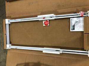 ODL White Cordless Add On Enclosed Aluminum Blinds with 12 in. Slats, for 22 in. Wide x 64 in. Length Door Windows   Customer Returns See Pictures