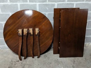 lot 20 image: Round Wood Dining Table