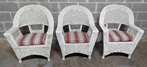 lot 23 image: Set Of Three Wicker Chairs