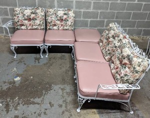lot 25 image: Five-Piece Patio Sectional Sofa