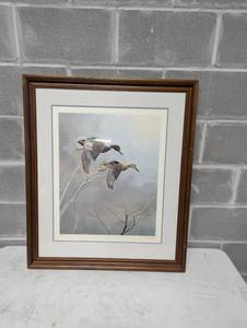 lot 212 image: Framed Whistling In Lithograph By Larry Toschik