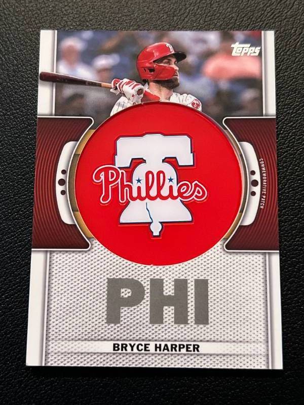 Bryce Harper Logo Patch Relic Card - 2023 Topps #TLP-BH Bryce Harper Logo Patch Relic Card - 2023 Topps #TLP-BH