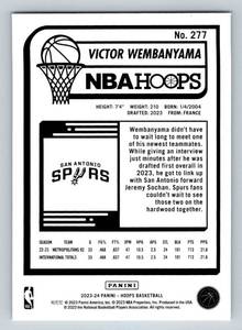 lot 26 image: Victor Wembanyama RC 2023-24 Hoops #277 Rookie Basketball Card
