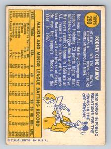 lot 37 image: Rod Carew 1970 Topps #290 Vintage Minnesota Twins Baseball Card