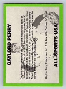 lot 38 image: Gaylord Perry Autographed Baseball Card All-Sports USA
