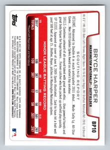 lot 71 image: Bryce Harper RC 2012 Bowman Prospects #BP10 Rookie Baseball Card