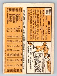 lot 79 image: Jim Kaat 1963 Topps #165 Vintage Minnesota Twins Baseball Card