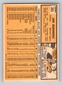 lot 81A image: Jim Bunning 1963 Topps #365 Vintage Baseball Card