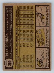 lot 90A image: Frank Robinson 1961 Topps #360 Vintage Baseball Card