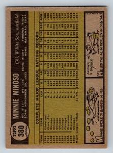 lot 103 image: 1961 Topps Minnie Minoso #380 Vintage Baseball Card